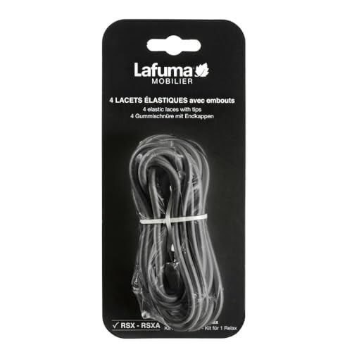 Lafuma Mobilier Set Di 4 Lacci Elastici Con Punte, Nero, 2X60 Cm E 2X120 Cm, Lfm5065_9406