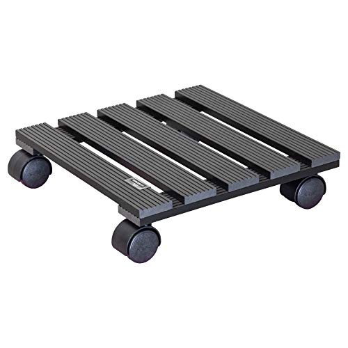 Wagner Plant Roller - Wpc - Compositi Plastici In Legno, Resistenti Alle Intemperie, Antracite, 29 X 29 X 8,3 Cm, Portata Massima 60 Kg - 20050001