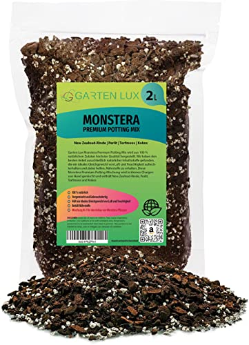 Garten Lux Premium Monstera Terreau Pour Plantes Carnivores - Paquet De 2 Litres - Sol À Drainage Rapide Pour La Croissance Et La Transplantation De P
