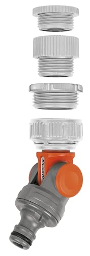 Gardena Conector Articulado Para Grifos Con Rosca De 33,3 Mm (1”), De 26,5 Mm (3/4”), De 23 Mm (5/8") E De 21 Mm (1/2”). Blister A Todo Color