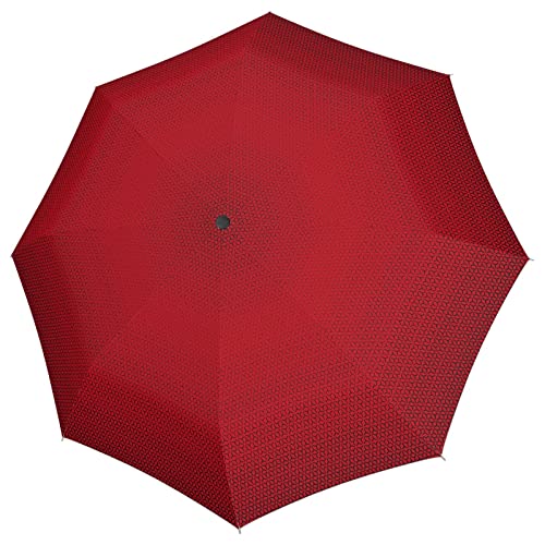 Knirps T.200 Duomatic - Ombrello Tascabile 28 Cm, Focus Red, Taglia Unica