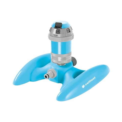 Cellfast Irrigatore A Settori Irrigatore Per Grandi Superfici Con Flusso D'Acqua Controllabile Per Prato Fiori Piante Regolazione A Gradini Impostazio