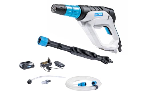 Gloria, Set Multijet 18V, Spruzzatore, Pulitore A Pressione, Pistola Per Schiuma, Nebulizzatore Piante, Spazzola, Ugello 4In1, Asta 40Cm, Tubo 5M, Con