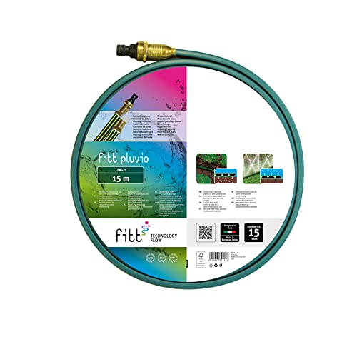 Fitt Pluvio 15 M - Tubo Manichetta Microforata A Tre Vie Per Irrigazione A Getto E Impregnamento, Per Uso Semi Professionale