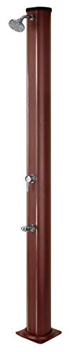 Gre Dsalr32W - Doccia Solare In Alluminio 32L Color Legno, Include Lavapiedi