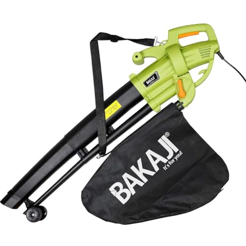 Bakaji Aspirafoglie Elettrico Da Giardino 3 In 1 Aspiratore Trituratore E Soffiatore Soffia Foglie Potenza 3000 W Con Serbatoio Di Raccolta 45Lt Rotel