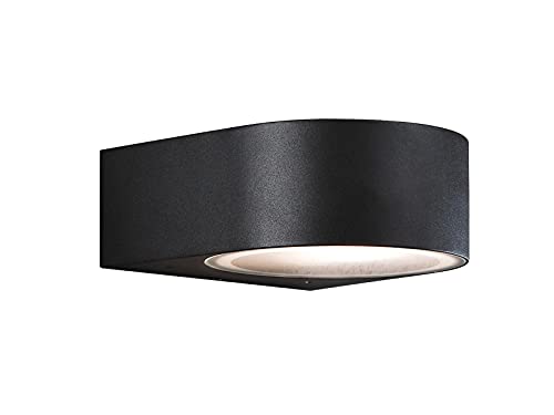 Konst Smide 7510-750 - Lampada Da Parete Teramo, Larghezza 17 Cm, Spessore 18,5 Cm, Altezza 7 Cm, 1 X 40 W, Ip43, In Alluminio Laccato, Colore: Nero O