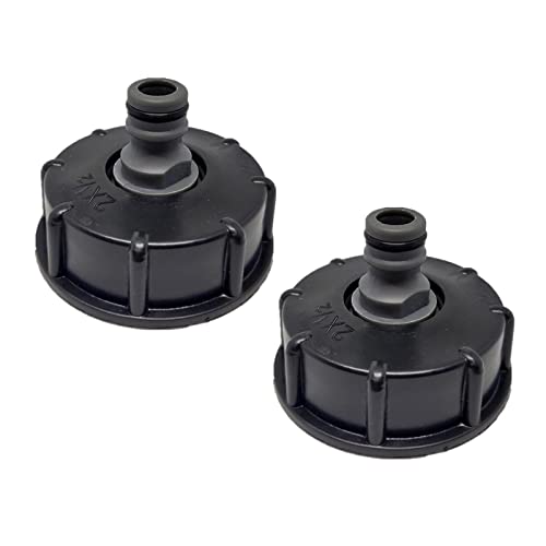 Syixute 2 Pezzi Ibc - Raccordo/Tappo Filettato,Ibc Adattatore Per Serbatoio In Plastica,S60 X 6,Filettatura Grossa A 1/2",Diametro Di Ingresso 60 Mm,P