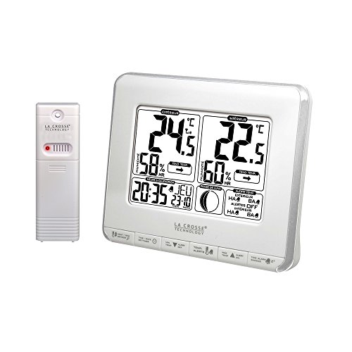 La Crosse Technology Ws6812Whi-Sil - Stazione Meteorologica, Colore: Bianco/Argento