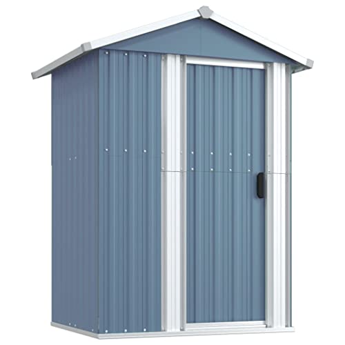 Vidaxl Capanno Da Giardino Grigio 126X97,5X177 Cm Acciaio Zincato