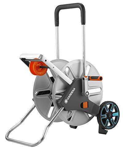 Gardena Cleverroll L Easy Metall: Grande Avvolgitubo Con Capacità Fino A 100 M, Comoda Conduzione Del Tubo In Un Robusto Telaio Metallico (18550-20)