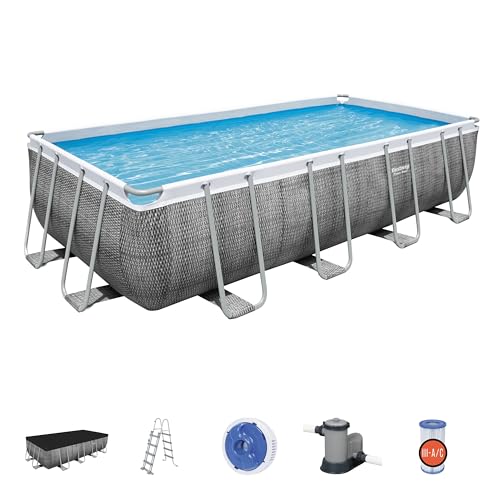 Bestway 56998-3 Set Piscina Fuori Terra Power Steel Rettangolare Da 549X274X122 Cm