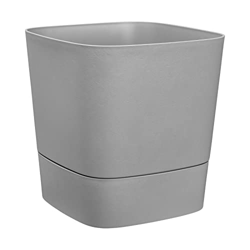 Elho Greensense Aqua Care Square 30 - Vaso Per Interno E Esterno - Ø 29.5 X H 30.2 Cm - Grigio/Light Concrete