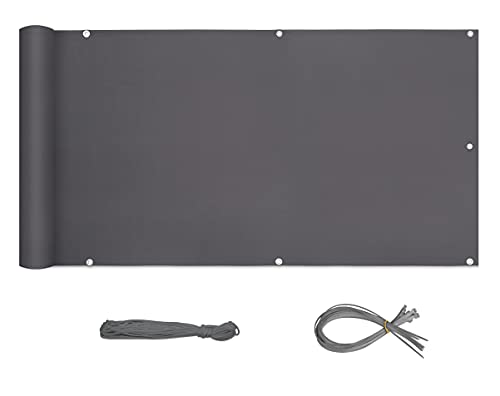 Sekey Recinzione Copertura Per Balcone Protezione Della Privacy Schermo In Polyster Senza Viti Permeabile Per Estate Ed Inverno Opaco, Con Occhielli E
