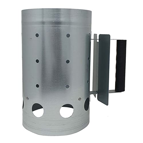 Tepro Accessori Per Barbecue Avviamento Camino In Acciaio, Verniciato Nero, 17 Cm, Assicura Che Il Carburante Si Illumini Rapidamente In Argento