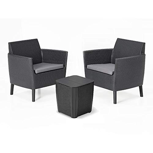 Keter Salemo Balcony Set With Luzon Table, Mobili Da Giardino, Grafite