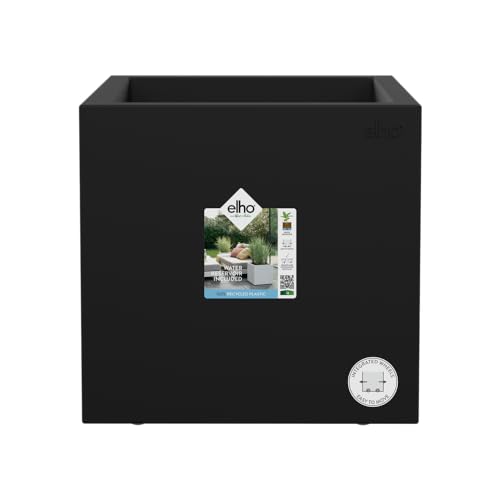 Elho Vivo Next Square 30 - Fioriera Per Interno E Esterno - Ø 29.5 X H 29.5 Cm - Nero/Living Black