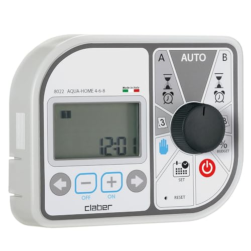 Aqua-Home 4-6-8 Claber, Programmatore Per Irrigazione Interrata Fino A 8 Valvole