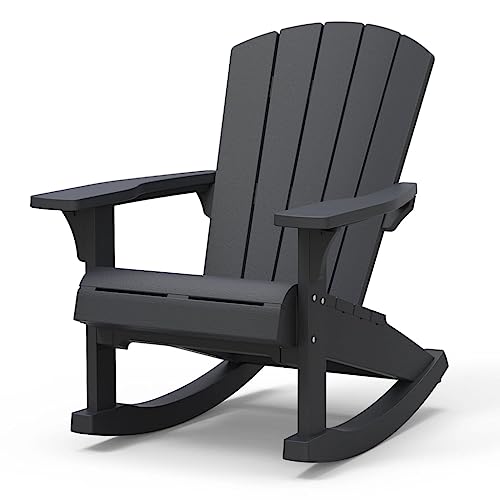 Keter - Sedia Da Giardino Adirondack Con Dondolo Colore Grafite 80,5X92X100,5 Centimetri