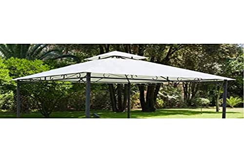Top Telo Di Copertura Per Gazebo Ricambio 3X3Mt Beige Con Airvent Aggancio Spigoli Solo Telo