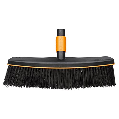 Fiskars Scopa Per Pavimenti, Testa Della Scopa, Larghezza: 38 Cm, Setole In Plastica, Nero/Arancione, Quikfit, 1001416