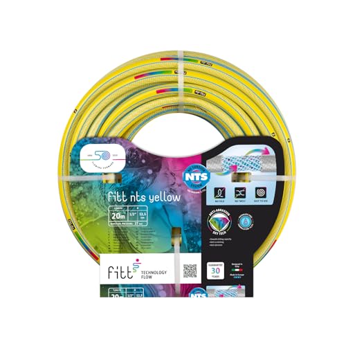 Fitt Nts Yellow 1/2" (12,5 Mm) 20M, Tubo Per Irrigazione Giardino, Robusto E Malleabile Per Uso Intensivo
