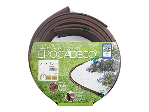 Epocadecò Bordura In Plastica Per Giardino, Marrone, Standard