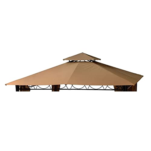 Koem Top Telo Copertura Di Ricambio Per Gazebo Eden 3X3Mt Beige Scuro In Poliestere 180 G/Mq Con Airvent