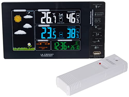 La Crosse Technology Ws6827-Bla - Stazione Meteorologica Con Schermo A Colori, Colore Nero