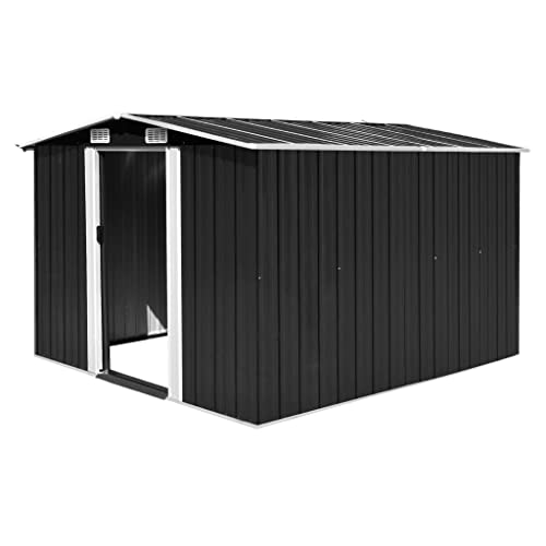 Vidaxl Capanno Da Giardino Metallo Antracite 257X298X178 Cm Casetta Attrezzi