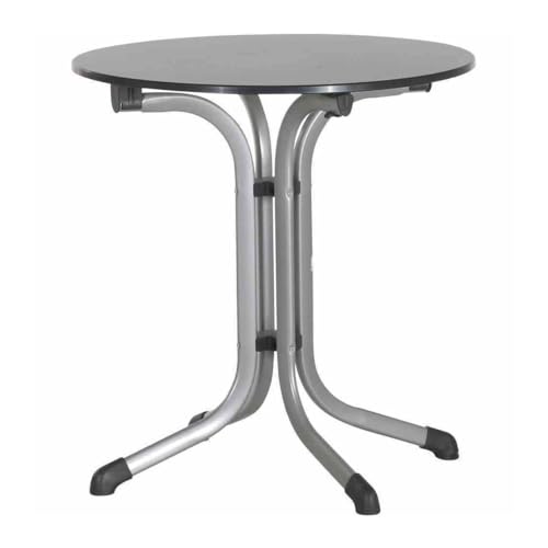 Sieger Klapptisch Mit Platte 3125-50 Boulevard-Tavolo Pieghevole Vivodur, Ø, Struttura Tubolare In Acciaio, Piano, Colore, Mix Di Materiali, Grafite/A