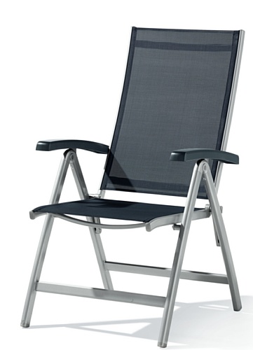Sieger 945 / Ag Kt Bodega Poltrona Multiposizione Regolabile In Alluminio Textilux Cartella Grafite/Grigio 71 X 62 X 109 Cm