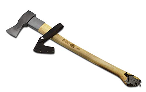 Bison 1879 // Splitting Axe Con Manicotto Protezione Maniglia 2200 G, 800 Mm Made In Germany Nature