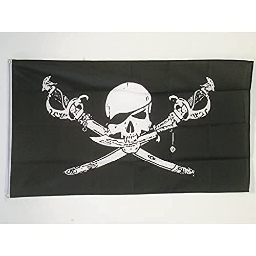 Az Flag Bandiera Pirata Brethren Of The Coast 250X150Cm - Gran Bandiera Dei Pirati – Teschio 150 X 250 Cm - Bandiere