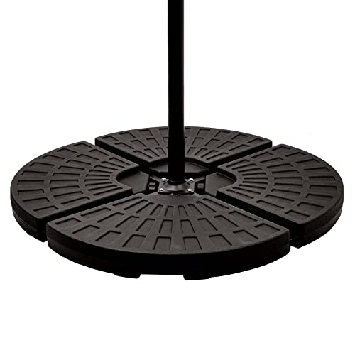 Mondeer Parasol Base Stand 4-Pezzo Set, Nero