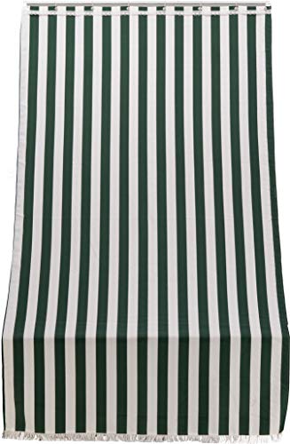 Tenda Sole Per Porta Con Anelli Riga Verde Lunghezza 140 Cm, Altezza 300 Cm.
