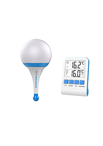 Steinbach 061340 - Lampada Solare Con Termometro Wireless, Colore: Blu