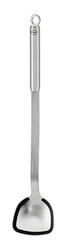 Rösle - Cuchara Para Wok De Barbacoa, Con Borde De Silicona Y Mango Redondo, De Acero Inoxidable 18/10, Apta Para Lavavajillas, 40 Cm