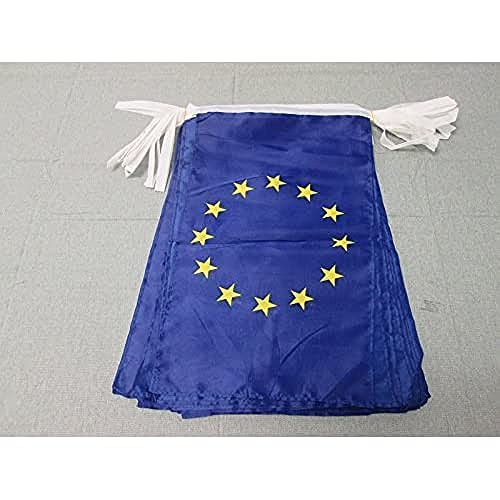 Ghirlanda 12 Metri 20 Bandiere Europa 45X30Cm - Bandiera Unione Europea – Ue 30 X 45 Cm - Festone Bandierine - Az Flag