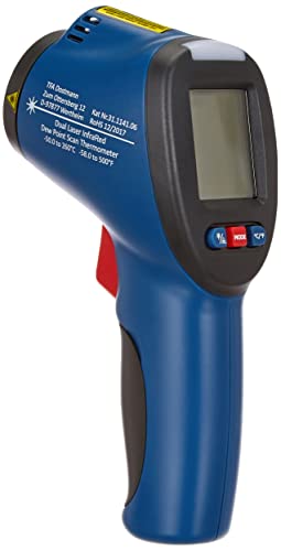 Tfa Dostmann Schimmel Detektor - Termometro A Infrarossi Con Punteggio Di Rugiada E Doppia Laser, Blu, Lunghezza 110 X Larghezza 72 X Altezza 240 Mm