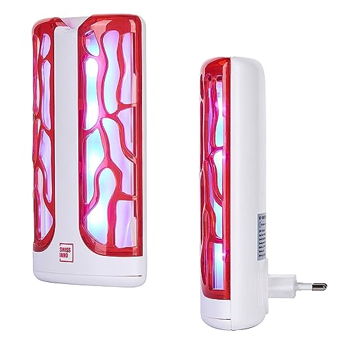 Swissinno Mini Cattura Insetti A Led 4 Watt Incl. 2X Foglio Adesivo. Trappola Adesiva - Igienica, Sicura Per Bambini E Animali Domestici, Senza Veleno