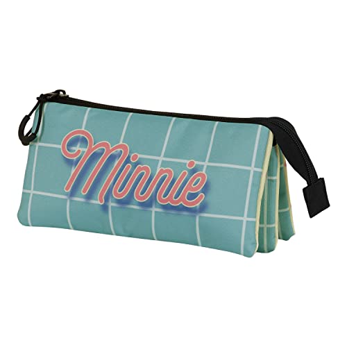 Disney Minni Mouse Cheese-Astuccio Triplo Fan 2.0, Blu, 23 X 11 Cm