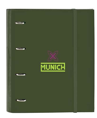Safta Munich Bright Khaki - Raccoglitore A 4 Anelli Da 35 Cm Con 100 Fogli A4, Ideale Per Bambini Di Diverse Età, Comodo E Versatile, Qualità E Resist