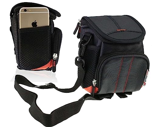 Navitech Borsa A Tracolla Con Fotocamera Nera Compatibile Con Fotocamera Panasonic Lumix Dmc-Gx80 Mirrorless