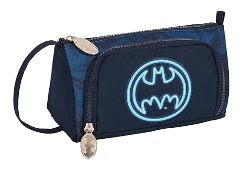 Safta Batman Legendary - Astuccio Con Tasca Pieghevole Vuota, Astuccio Per Bambini, Ideale Per Bambini In Età Scolare, Versatile, Qualità E Resistenza