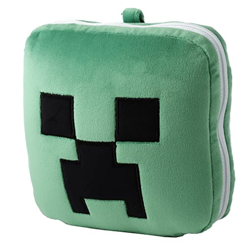 Puckator- Creeper-Minecraft Cuscino Da Viaggio Con Maschera, Colore Verde, Standard, Cush306