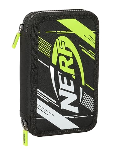 Safta Nerf Get Ready - Astuccio Per Scuola Per Bambini, Con 28 Oggetti Inclusi, Ideale Per Bambini Dai 5 Ai 14 Anni, Comodo E Versatile, Qualità E Res