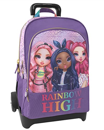Rainbow High - Zaino Trolley Staccabile Regolabile Con Maniglia E Spallacci A Scomparsa, Cerniera E Tasca Frontale Zip - Zainetto Bambina - Zaino Scuo