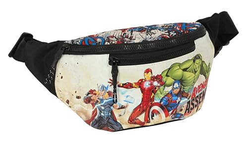 Safta Avengers Forever - Marsupio Con Tasca Esterna, Ideale Per Giovani E Bambini Di Diverse Età, Comodo E Versatile, Qualità E Resistenza, 23 X 9 X 1
