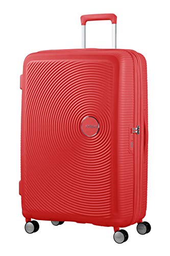 American Tourister Soundbox - Spinner L Espandibile Bagaglio A Mano, Spinner L (77 Cm - 110 L), Rosso (Coral Red)